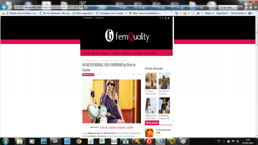Femquality.com : Blogger de la semana.